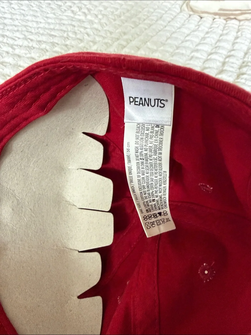 Peanuts Red Baseball Cap with Charlie Brown Embroidery